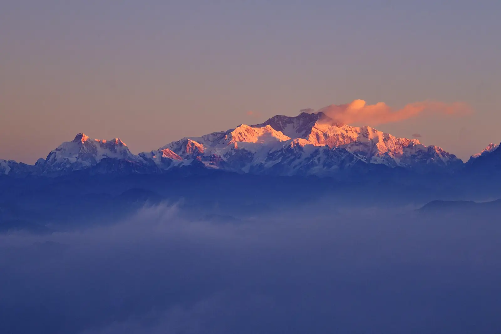 Sandakphu — Sunrise on Mt. Kanchenjunga view from Tumling